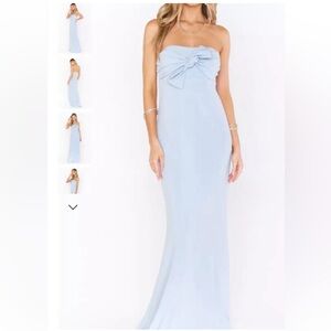 Show Me Your MuMu Strapless Light Blue Dress